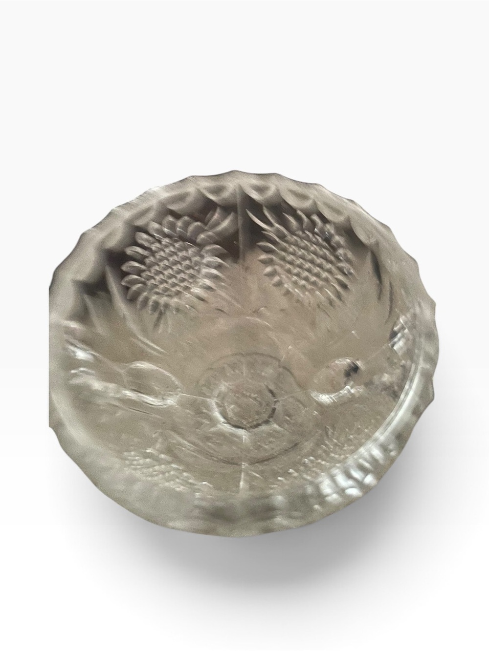 Vintage Pressed Glass Two-Handled Pedestal Bowl - Picture 4 of 5